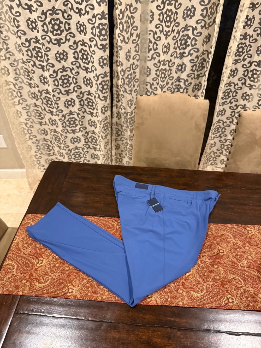Peter Millar Men's 40x32 Ocean Blue Bingham Five-Pocket Pant MSRP $185
